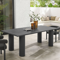 Nautica Graphite Outdoor Patio 87" Rectangular Aluminum Dining Table - Ornate Home