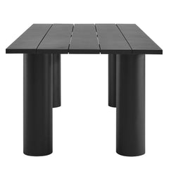 Nautica Graphite Outdoor Patio 87" Rectangular Aluminum Dining Table - Ornate Home