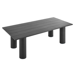 Nautica Graphite Outdoor Patio 87" Rectangular Aluminum Dining Table - Ornate Home
