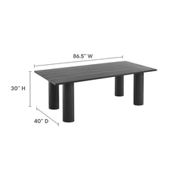 Nautica Graphite Outdoor Patio 87" Rectangular Aluminum Dining Table - Ornate Home