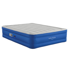 Nautica Home Plushaire Gray/Blue 17" Air Mattress with Inset Pump - Ornate Home