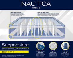 Nautica Home Support Aire Air Blue/Gray Mattress with Inset Pump - Ornate Home