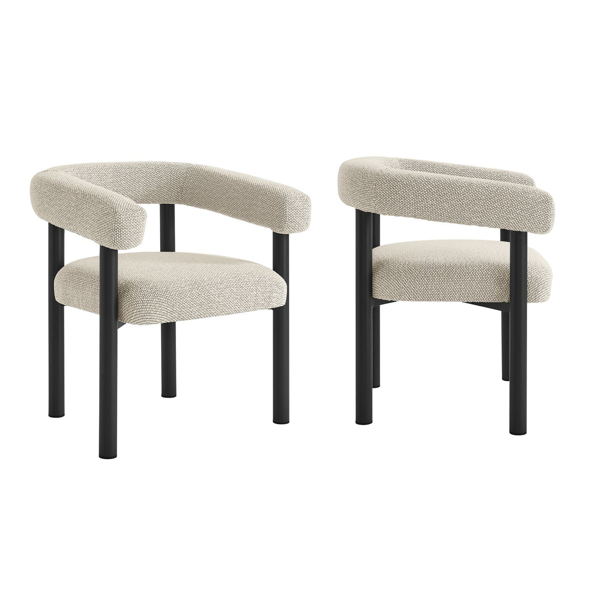 Nautica Ivory/Graphite Outdoor Patio Aluminum Dining Armchairs (Set of 2) - Ornate Home