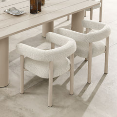 Nautica Ivory/Taupe Outdoor Patio Aluminum Dining Armchairs (Set of 2) - Ornate Home