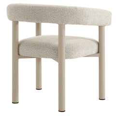 Nautica Ivory/Taupe Outdoor Patio Aluminum Dining Armchairs (Set of 2) - Ornate Home
