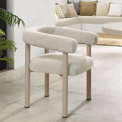 Nautica Ivory/Taupe Outdoor Patio Aluminum Dining Armchairs (Set of 2) - Ornate Home