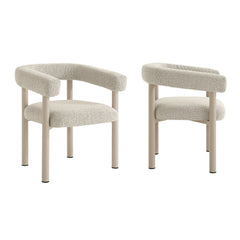 Nautica Ivory/Taupe Outdoor Patio Aluminum Dining Armchairs (Set of 2) - Ornate Home