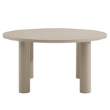 Nautica Taupe Outdoor Patio 60" Round Aluminum Dining Table - Ornate Home