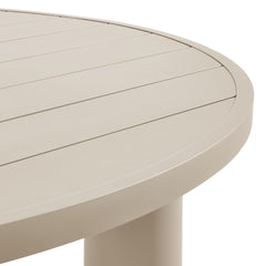 Nautica Taupe Outdoor Patio 60" Round Aluminum Dining Table - Ornate Home
