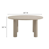 Nautica Taupe Outdoor Patio 60" Round Aluminum Dining Table - Ornate Home