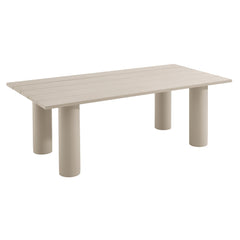 Nautica Taupe Outdoor Patio 87" Rectangular Aluminum Dining Table - Ornate Home