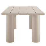 Nautica Taupe Outdoor Patio 87" Rectangular Aluminum Dining Table - Ornate Home