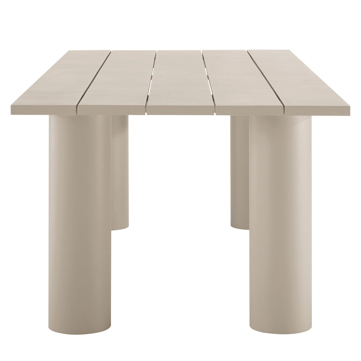 Nautica Taupe Outdoor Patio 87" Rectangular Aluminum Dining Table - Ornate Home