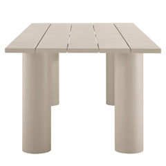 Nautica Taupe Outdoor Patio 87" Rectangular Aluminum Dining Table - Ornate Home