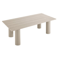 Nautica Taupe Outdoor Patio 87" Rectangular Aluminum Dining Table - Ornate Home