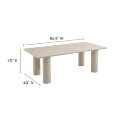 Nautica Taupe Outdoor Patio 87" Rectangular Aluminum Dining Table - Ornate Home