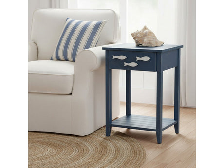 Nautical Blue/White End Table - Ornate Home