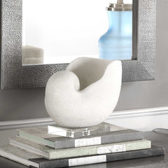 Nautilus Shell White Sculpture - Ornate Home