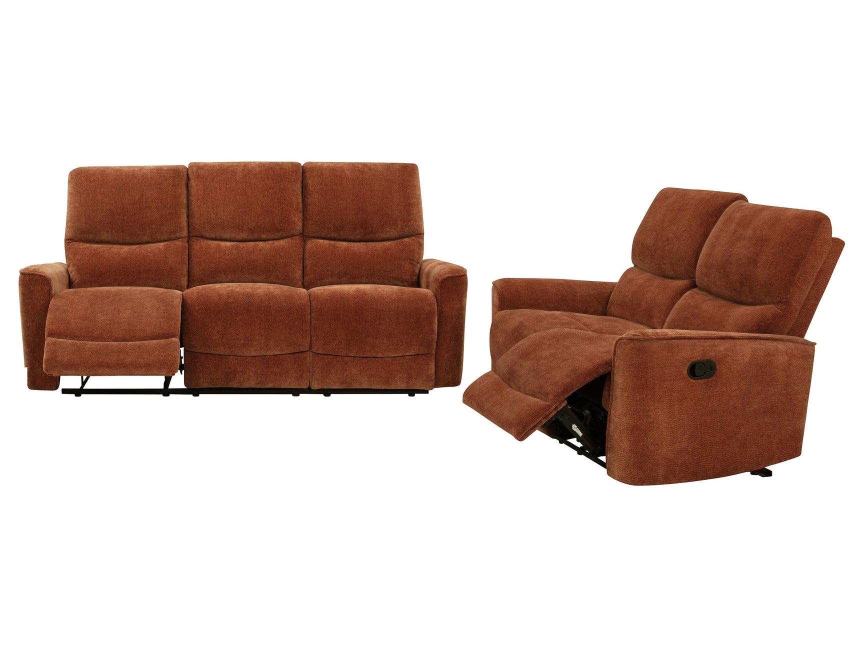 Navarro Burnt Orange 2-piece Upholstered Reclining Sofa Set - Ornate Home