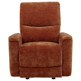 Navarro Burnt Orange Chenille Upholstered Glider Recliner - Ornate Home