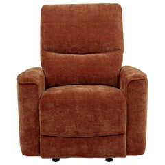 Navarro Burnt Orange Chenille Upholstered Glider Recliner - Ornate Home
