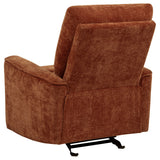 Navarro Burnt Orange Chenille Upholstered Glider Recliner - Ornate Home