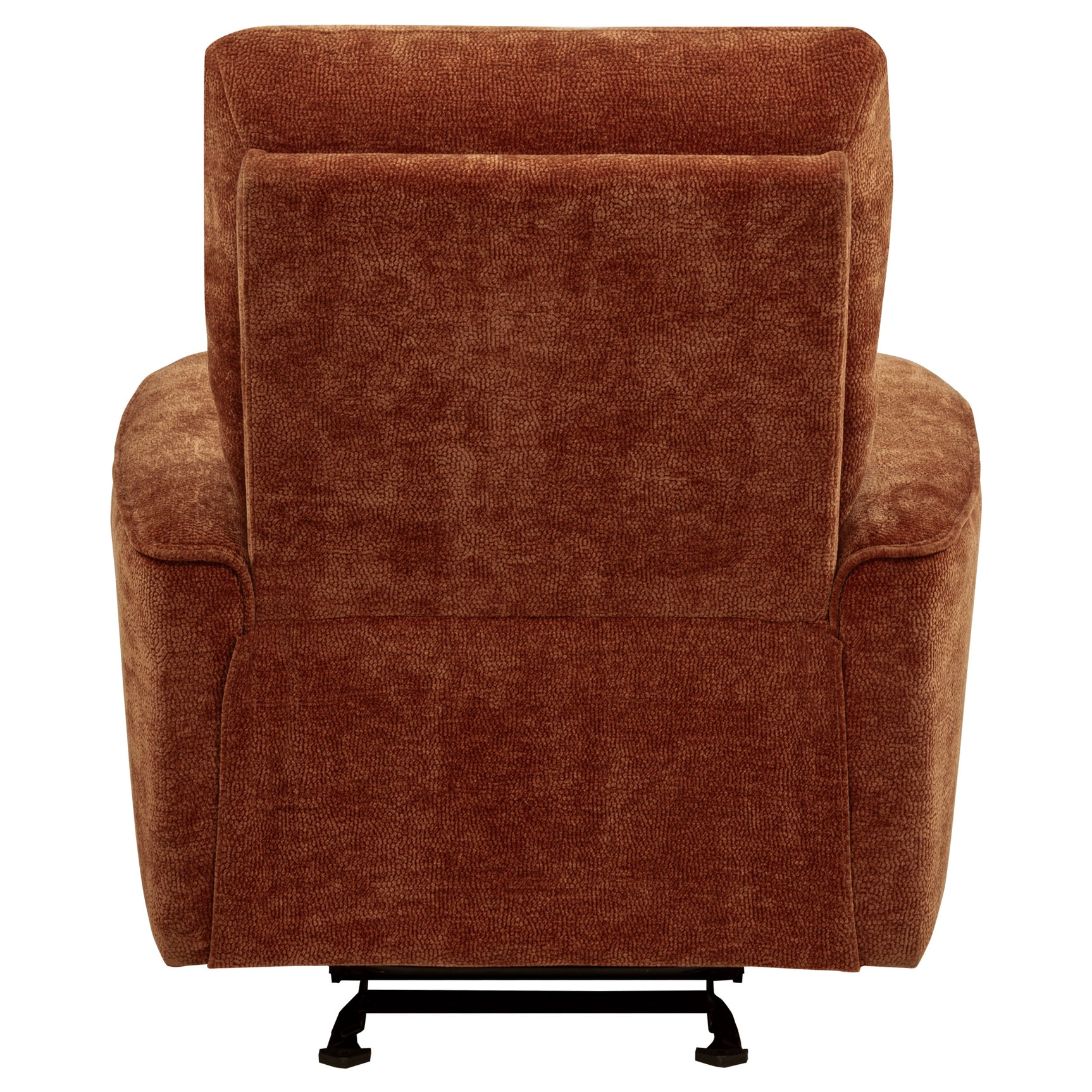 Navarro Burnt Orange Chenille Upholstered Glider Recliner - Ornate Home
