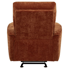 Navarro Burnt Orange Chenille Upholstered Glider Recliner - Ornate Home