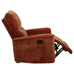 Navarro Burnt Orange Chenille Upholstered Glider Recliner - Ornate Home