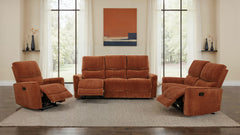 Navarro Burnt Orange Chenille Upholstered Glider Recliner - Ornate Home