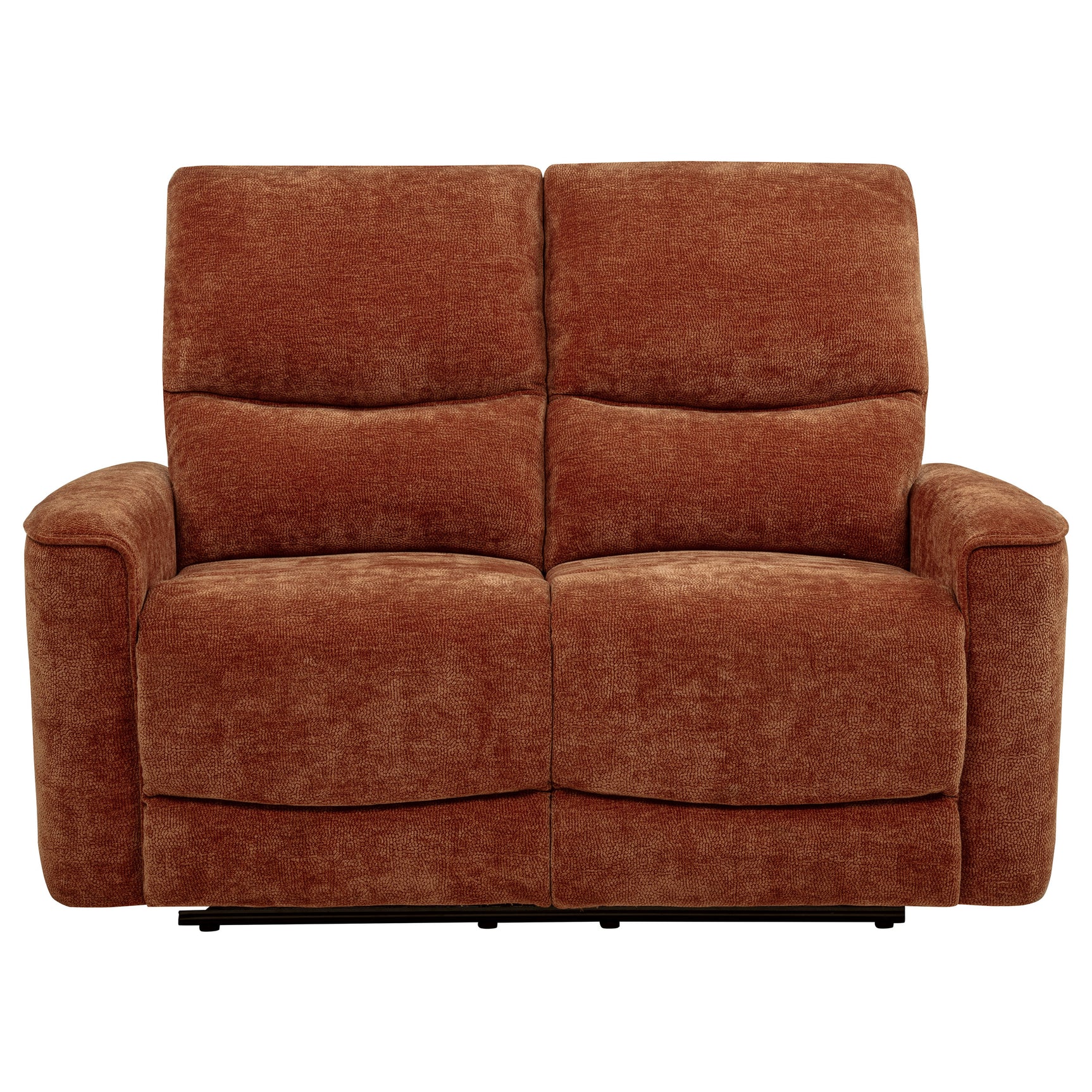 Navarro Burnt Orange Chenille Upholstered Reclining Loveseat - Ornate Home