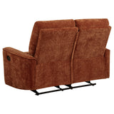 Navarro Burnt Orange Chenille Upholstered Reclining Loveseat - Ornate Home