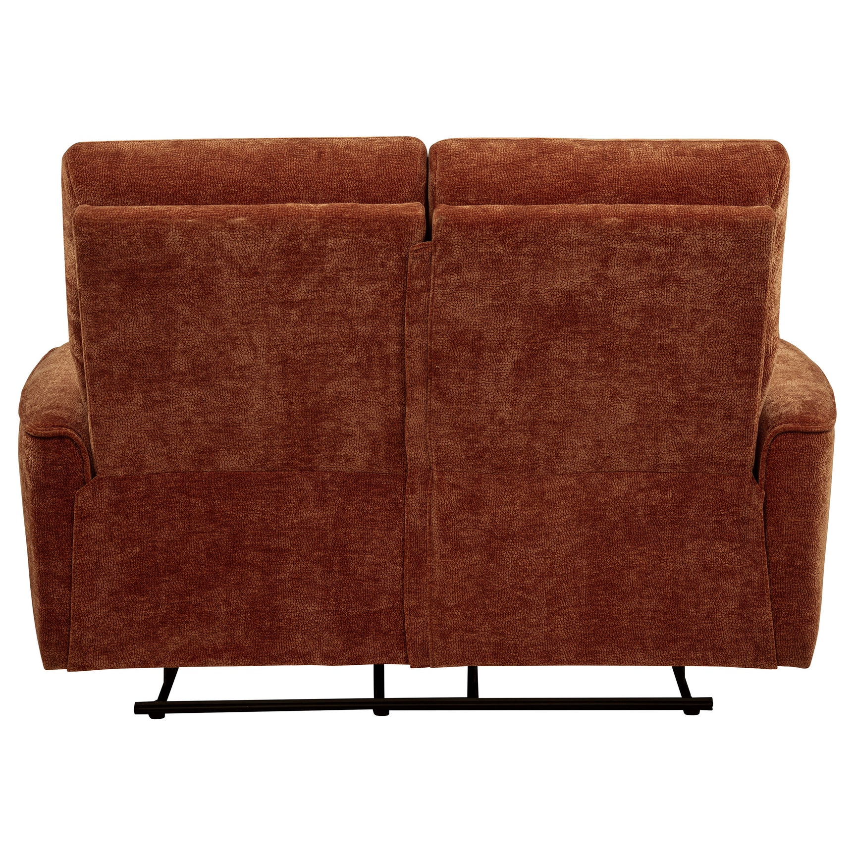 Navarro Burnt Orange Chenille Upholstered Reclining Loveseat - Ornate Home