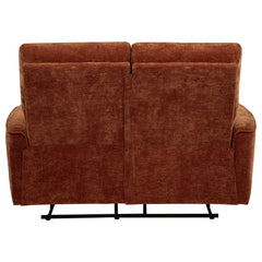 Navarro Burnt Orange Chenille Upholstered Reclining Loveseat - Ornate Home