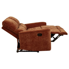 Navarro Burnt Orange Chenille Upholstered Reclining Loveseat - Ornate Home