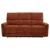 Navarro Burnt Orange Chenille Upholstered Reclining Sofa - Ornate Home