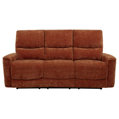 Navarro Burnt Orange Chenille Upholstered Reclining Sofa - Ornate Home