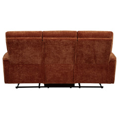 Navarro Burnt Orange Chenille Upholstered Reclining Sofa - Ornate Home
