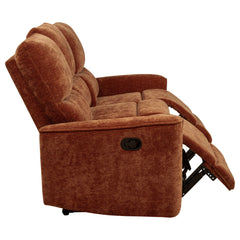 Navarro Burnt Orange Chenille Upholstered Reclining Sofa - Ornate Home