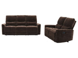 Navarro Dark Brown 2-piece Upholstered Reclining Sofa Set - Ornate Home