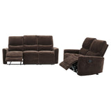 Navarro Dark Brown 2-piece Upholstered Reclining Sofa Set - Ornate Home