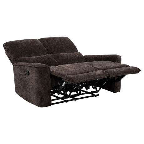 Navarro Dark Brown 2-piece Upholstered Reclining Sofa Set - Ornate Home