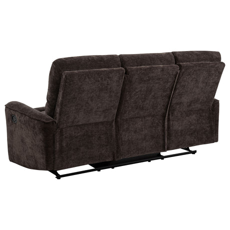 Navarro Dark Brown 3-piece Upholstered Reclining Sofa Set - Ornate Home