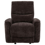 Navarro Dark Brown Chenille Upholstered Glider Recliner - Ornate Home