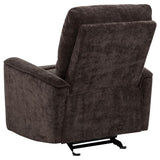 Navarro Dark Brown Chenille Upholstered Glider Recliner - Ornate Home