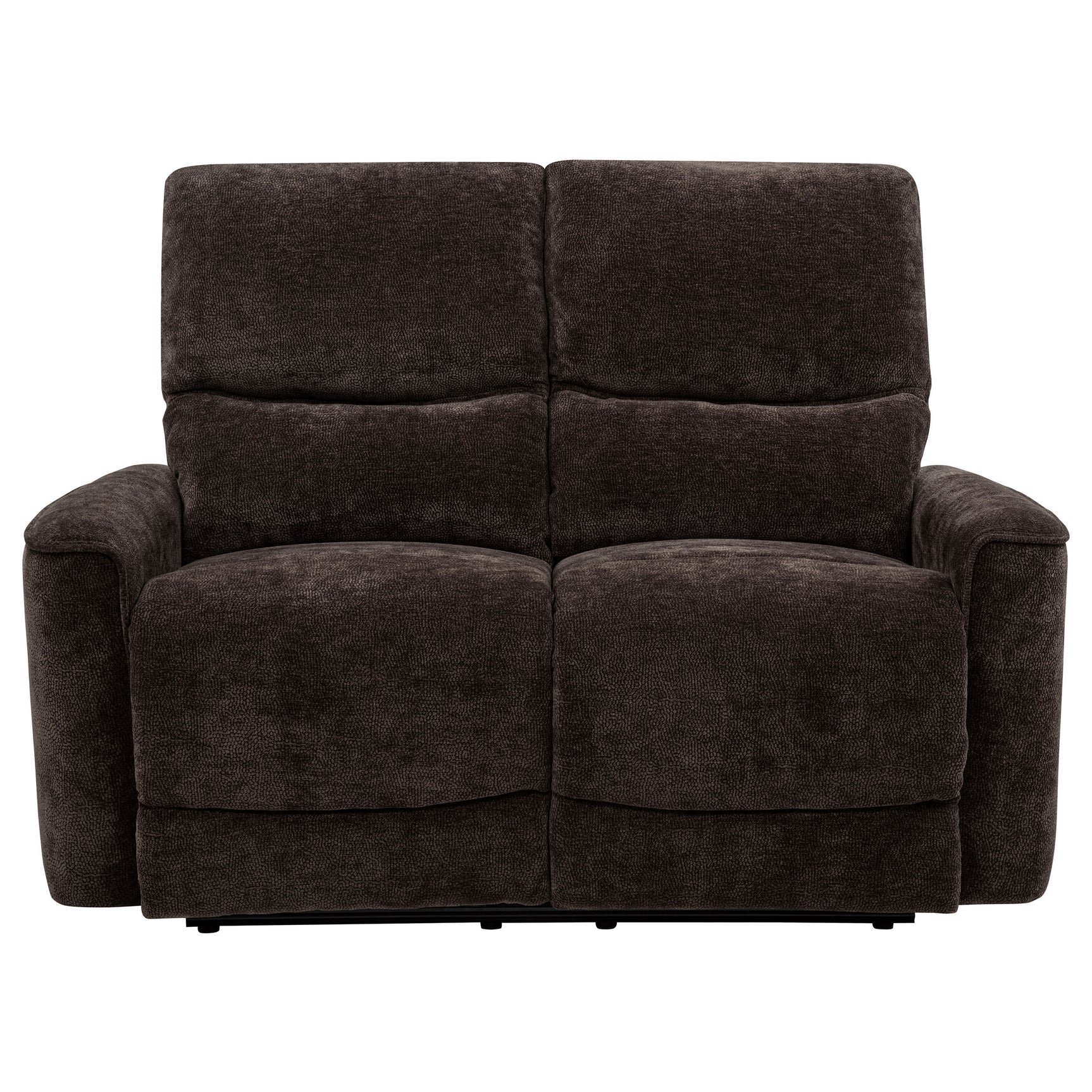 Navarro Dark Brown Chenille Upholstered Reclining Loveseat - Ornate Home