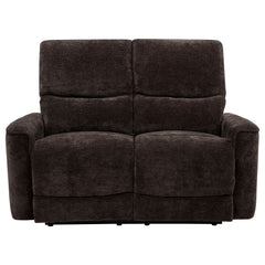Navarro Dark Brown Chenille Upholstered Reclining Loveseat - Ornate Home