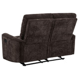 Navarro Dark Brown Chenille Upholstered Reclining Loveseat - Ornate Home
