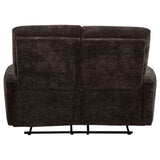 Navarro Dark Brown Chenille Upholstered Reclining Loveseat - Ornate Home