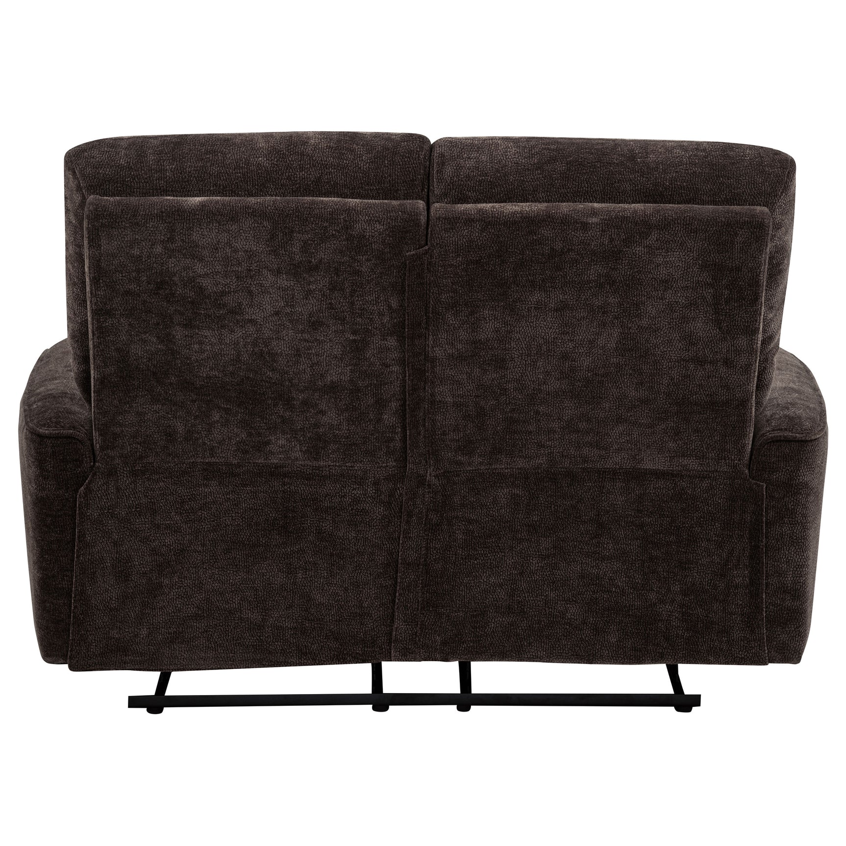 Navarro Dark Brown Chenille Upholstered Reclining Loveseat - Ornate Home